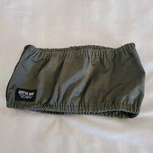 LF The Brand Army Green Graphic Print Bandeau Tube Top Small